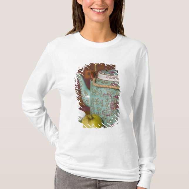 Camiseta China, Hong Kong. Tetera tradicional china y 2 (Anverso)