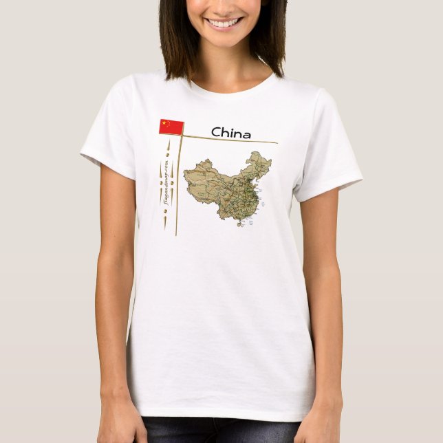 Camiseta China Mapa + Bandera + Título (Anverso)