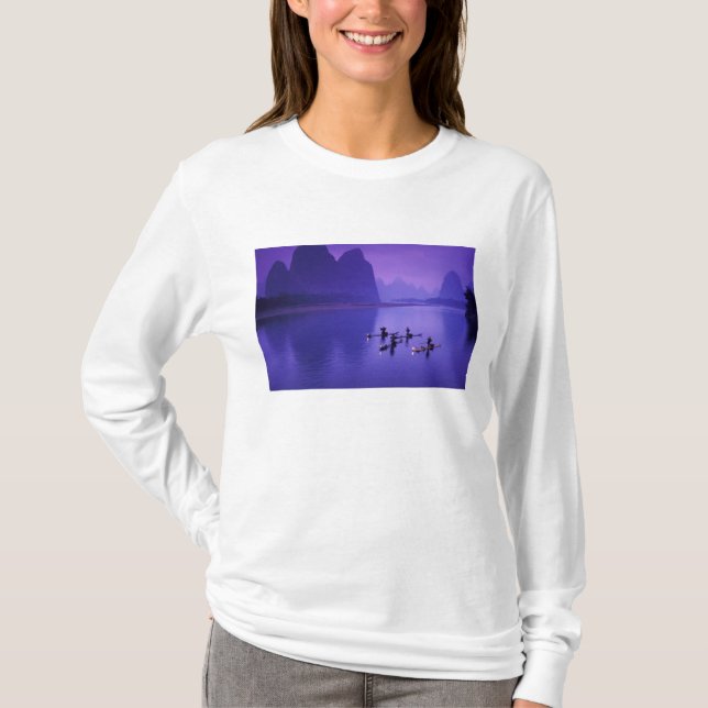 Camiseta China, río Li. Pescadores de cormoranes. (Anverso)