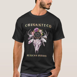 Camiseta Chinanteco tribu india mexicana BOHO Floral Skull