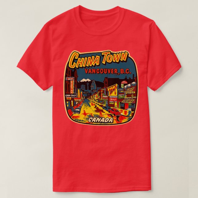 Camiseta Chinatown Vancouver BC Canadá (Diseño del anverso)