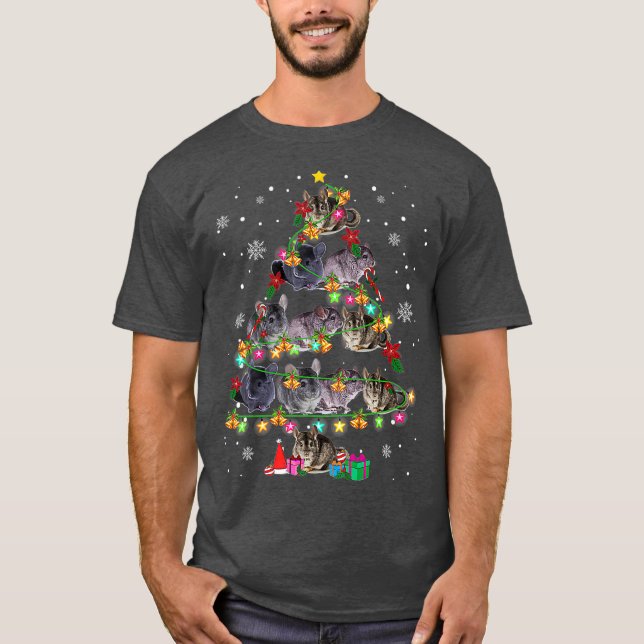 Camiseta Chinchilla Árbol de Navidad Funny Rodents Lover (Anverso)