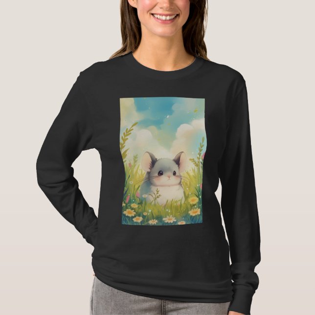 Camiseta Chinchilla Arropada en el Abrazo de la Naturaleza (Anverso)