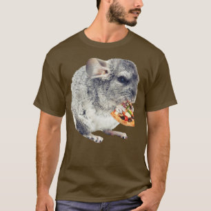 Camiseta Chinchilla comiendo pizza divertida Chinchillas mu