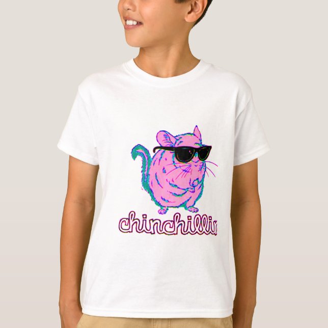 Camiseta Chinchilla rosada de neón de Chinchillin (Anverso)