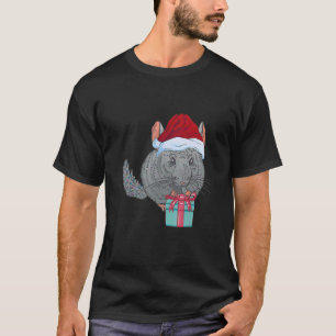 Camiseta Chinchilla Santa Hat Navidades Chinchilla Dueño Xm
