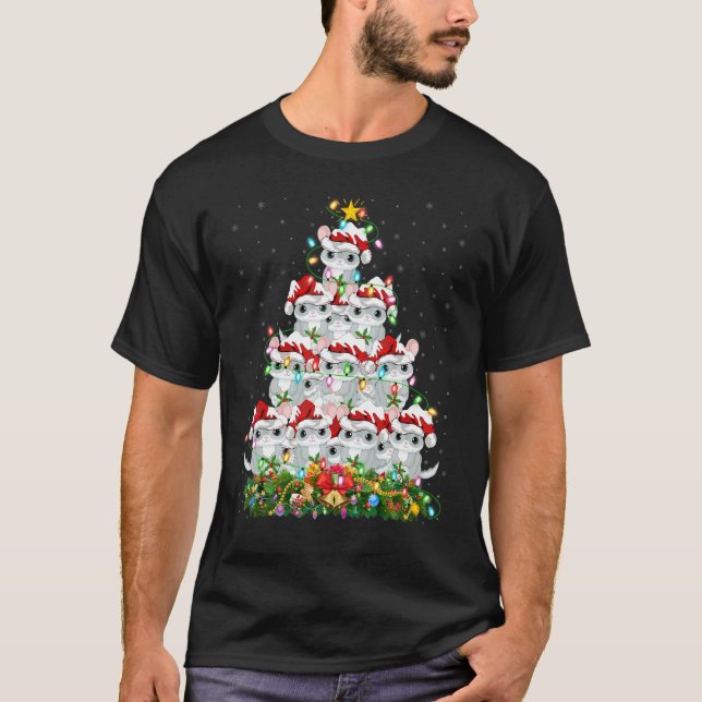 Camiseta Chinchilla   Xmas Lights Santa Chinchilla Christma (Anverso)