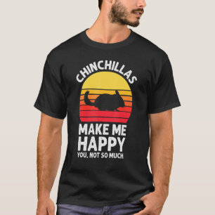 Camiseta Chinchillas Me Hacen Feliz Atardecer Retro Chinchi