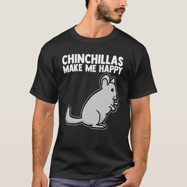 Camiseta Chinchillas me hacen feliz rodent Pocket Mascota C (Anverso)