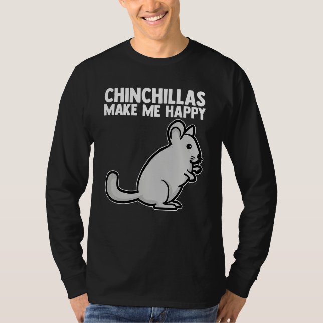 Camiseta Chinchillas me hacen feliz rodent Pocket Mascota C (Anverso)