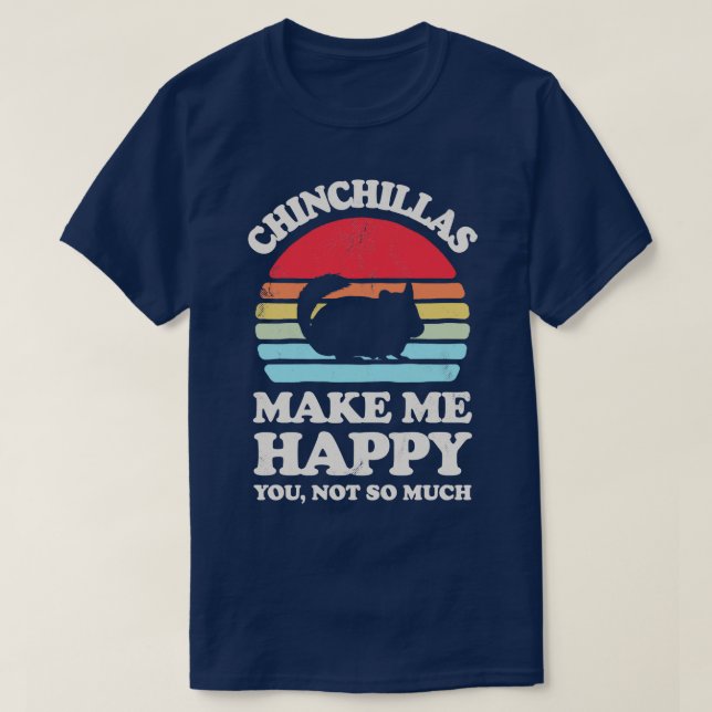 Camiseta Chinchillas me hacen feliz Sunset Retro para los h (Diseño del anverso)