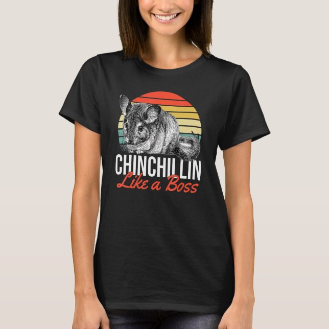 Camiseta Chinchillin Como Un Jefe Chinchilla Retro (Anverso)