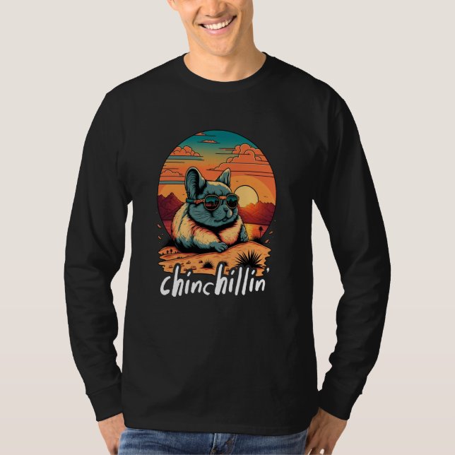 Camiseta Chinchillin' Retro Groovy Chinchilla  1 (Anverso)