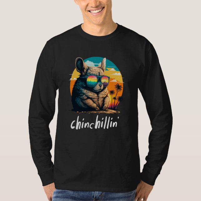 Camiseta Chinchillin' Retro Groovy Chinchilla  4 (Anverso)