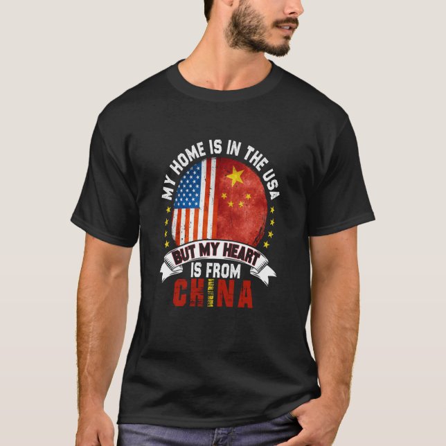 Camiseta Chinese American Patriot Heart is from China Flag (Anverso)