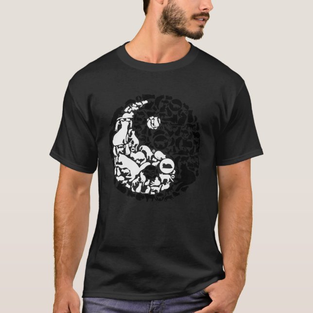 Camiseta Chinese Cats Yin Yang Symbol Cat (Anverso)
