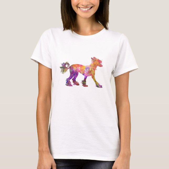 Camiseta Chinese crested dog 01 in watercolor 2 (Anverso)