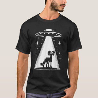 Camiseta Chinese Crested Mom Dad Dog Funny Alien UFO Men Wo