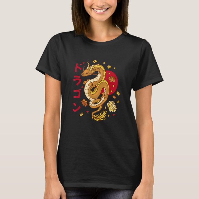 Camiseta Chinese Dragon Retro Dragon Grunge Aesthetic Vapor (Anverso)
