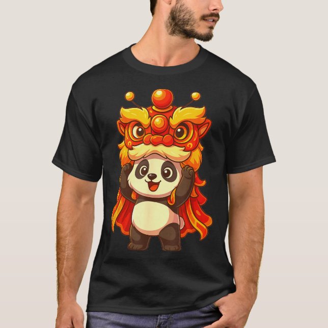 Camiseta Chinese Lunar New Year Lion Dance Cute Panda China (Anverso)