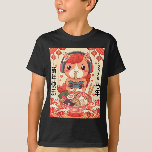 Camiseta Chinese Lunar New Year Of The Horse 2026 Ramen Noo (Anverso)