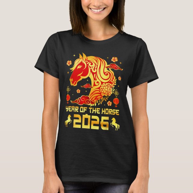 Camiseta Chinese New Year 2026 Horse Happy Chinese New Year (Anverso)