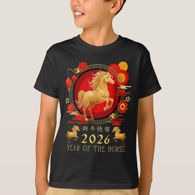 Camiseta Chinese New Year 2026 Horse Happy Chinese New Year (Anverso)