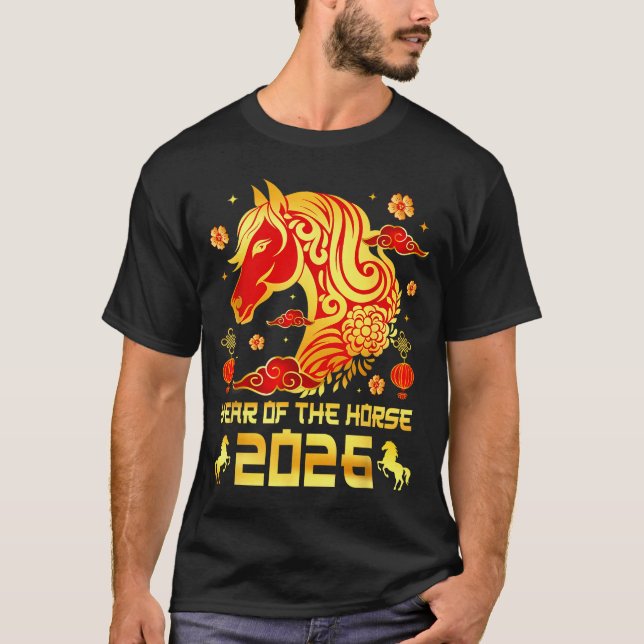 Camiseta Chinese New Year 2026 Horse Happy Chinese New Year (Anverso)