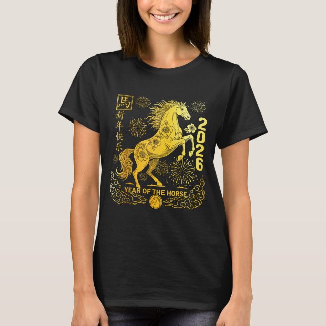 Camiseta Chinese New Year 2026 Year Of Horse Chinese New Ye (Anverso)