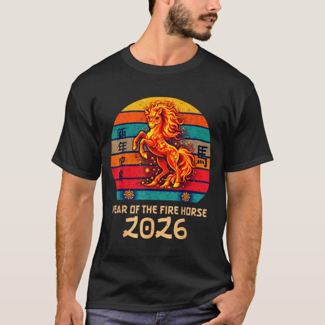 Camiseta Chinese New Year 2026 Year Of The Fire Horse Vinta (Anverso)