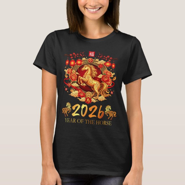 Camiseta Chinese New Year 2026 Year Of The Horse Happy Luna (Anverso)