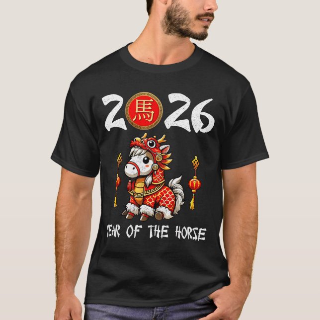 Camiseta Chinese New Year 2026 Year Of The Horse Happy New  (Anverso)