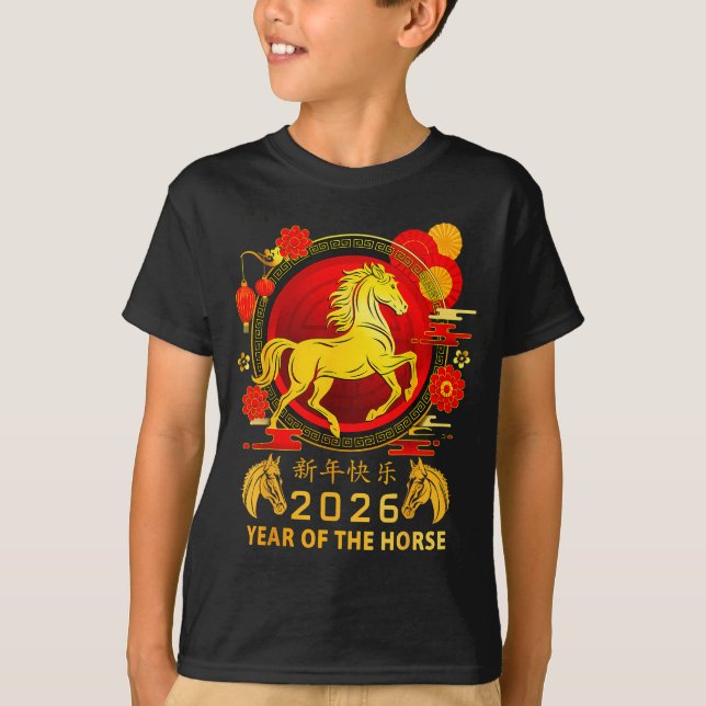 Camiseta Chinese New Year 2026 Year Of The Horse Happy New  (Anverso)
