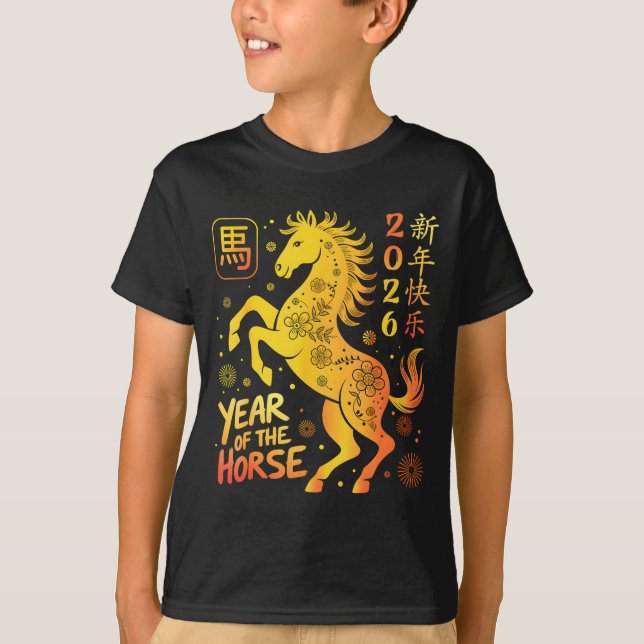 Camiseta Chinese New Year 2026 Year Of The Horse Happy New  (Anverso)
