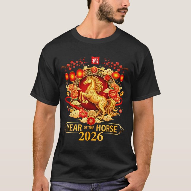Camiseta Chinese New Year 2026 Year Of The Horse Happy New  (Anverso)