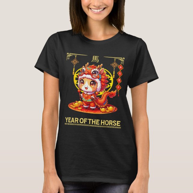 Camiseta Chinese New Year 2026 Zodiac Year Of Horse For Kid (Anverso)