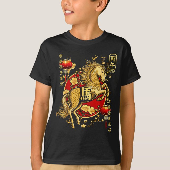 Camiseta Chinese New Year Of The Horse 2026 Lantern Zodiac  (Anverso)