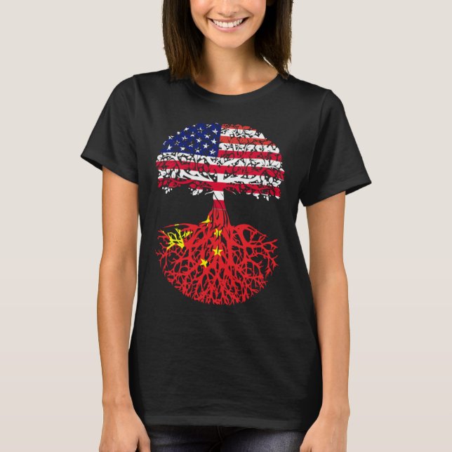 Camiseta Chinese Roots American China Flag Immigrant Citize (Anverso)