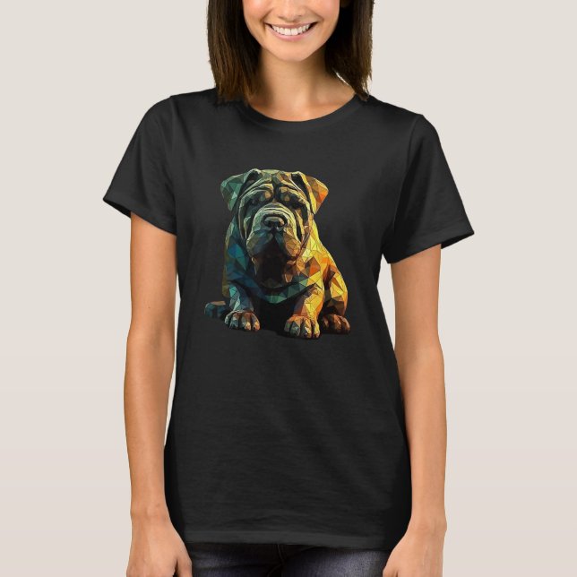Camiseta Chinese Shar Pei Puppy Dog Pop Art (Anverso)