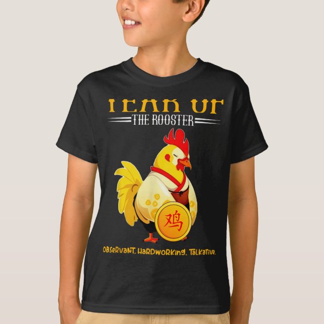 Camiseta Chinese Year Of The Rooster Zodiac Sign Happy Luna (Anverso)