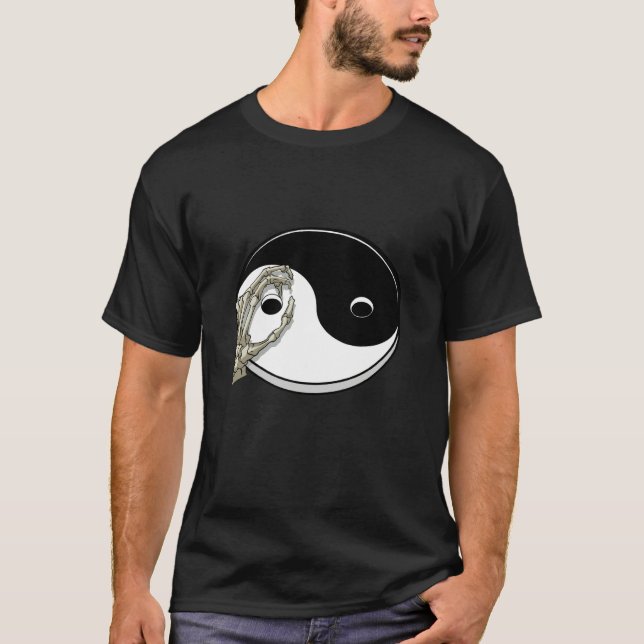 Camiseta Chinese Yin and Yang Skeleton Hand Tai Chi Yoga Na (Anverso)