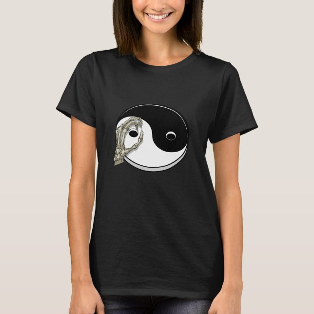 Camiseta Chinese Yin and Yang Skeleton Hand Tai Chi Yoga Na (Anverso)