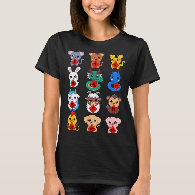 Camiseta Chinese Zodiac Animal Signs Lunar New Year  (Anverso)