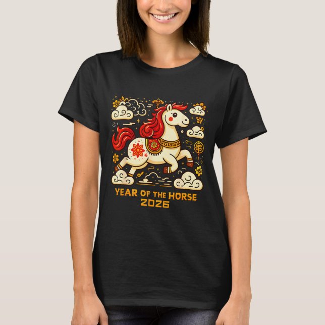 Camiseta Chinese Zodiac Horse 2026 Lunar New Year Art Gift  (Anverso)