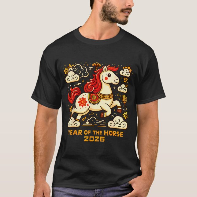 Camiseta Chinese Zodiac Horse 2026 Lunar New Year Art Gift  (Anverso)