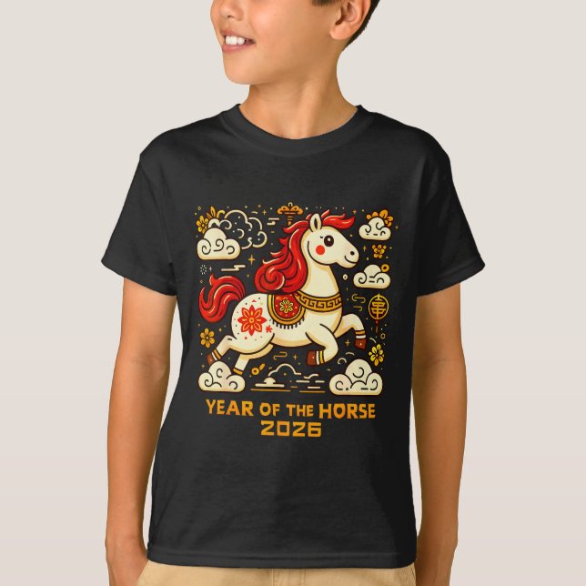 Camiseta Chinese Zodiac Horse 2026 Lunar New Year Art Gift  (Anverso)