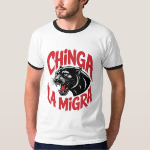 Camiseta Chinga La Migra Arte Pantera Negra Política