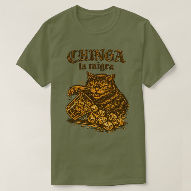 Camiseta  Chinga la migra Cat anti-ICE | Political Protest  (Diseño del anverso)