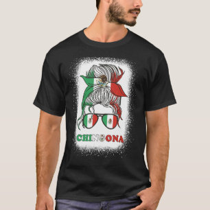 Camiseta Chingona Messy Bun Chica de Bandera Mexicana Méxic
