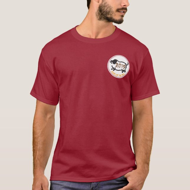 Camiseta Chino acostumbrado Año del Cerdo T (Anverso)